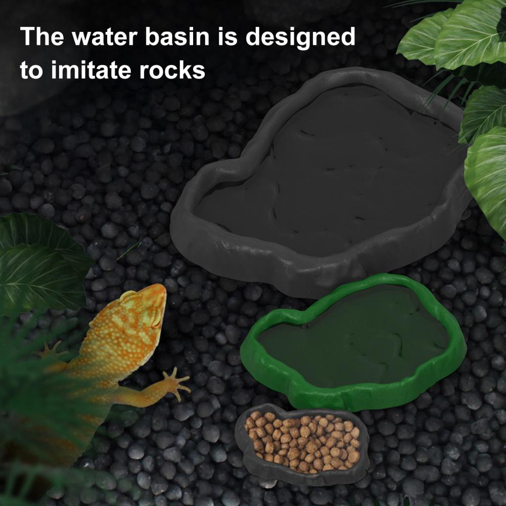 파충류 피더 플라스틱 모조 바위 디자인 거북이 도마뱀, - Water Dish Reptile 리뷰 및 가격
